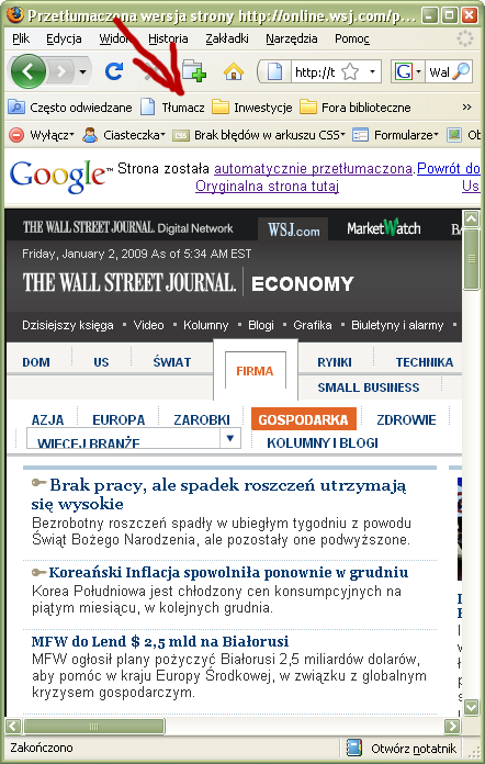 Tłumaczenie we własnej przeglądarce